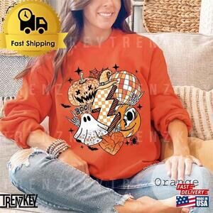 Retro Halloween Witch Shirt Retro Boo Ghost Smiley Sweatshirt